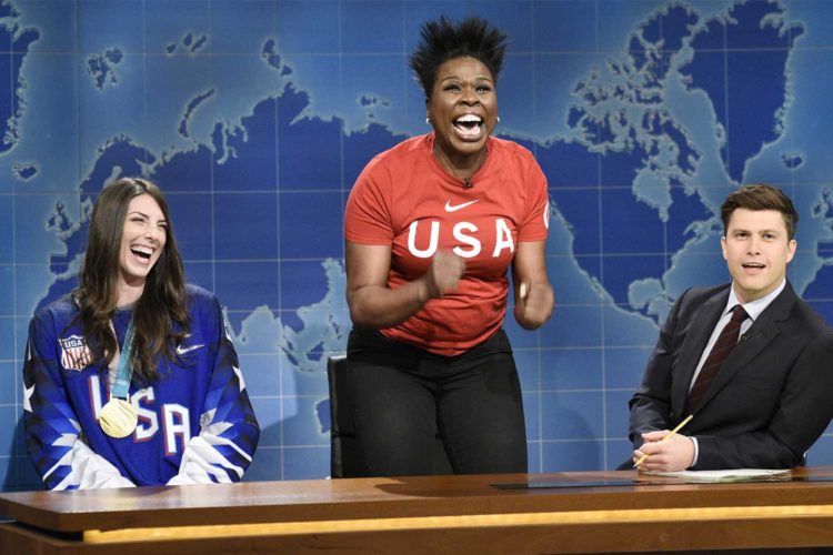 Olympic gold medalists, including former Badgers, visit NBC late night
