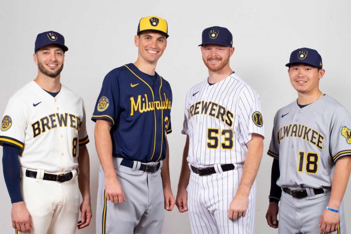 The Brewers unveil new uniforms, revised ball-in-glove logo for 2020