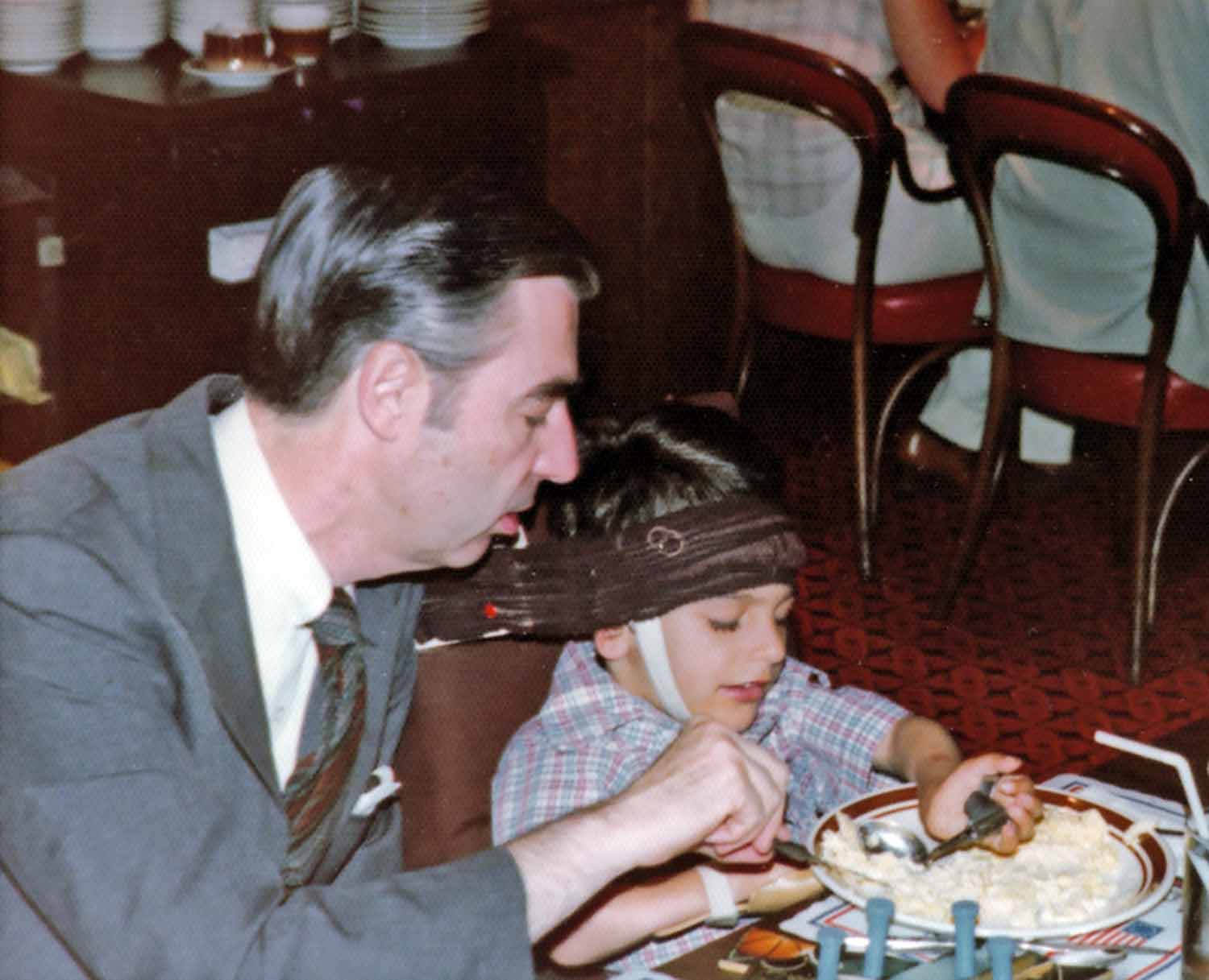 Fred Rogers and Jeff Erlanger in the mid-1970s.